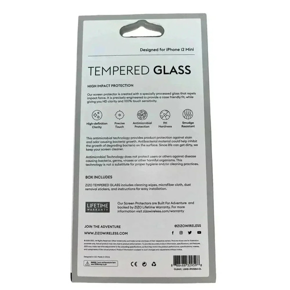 ZIZO Tempered Glass Screen Protector iPhone 12 Mini Clear Anti Scratch NEW - Picture 3 of 3
